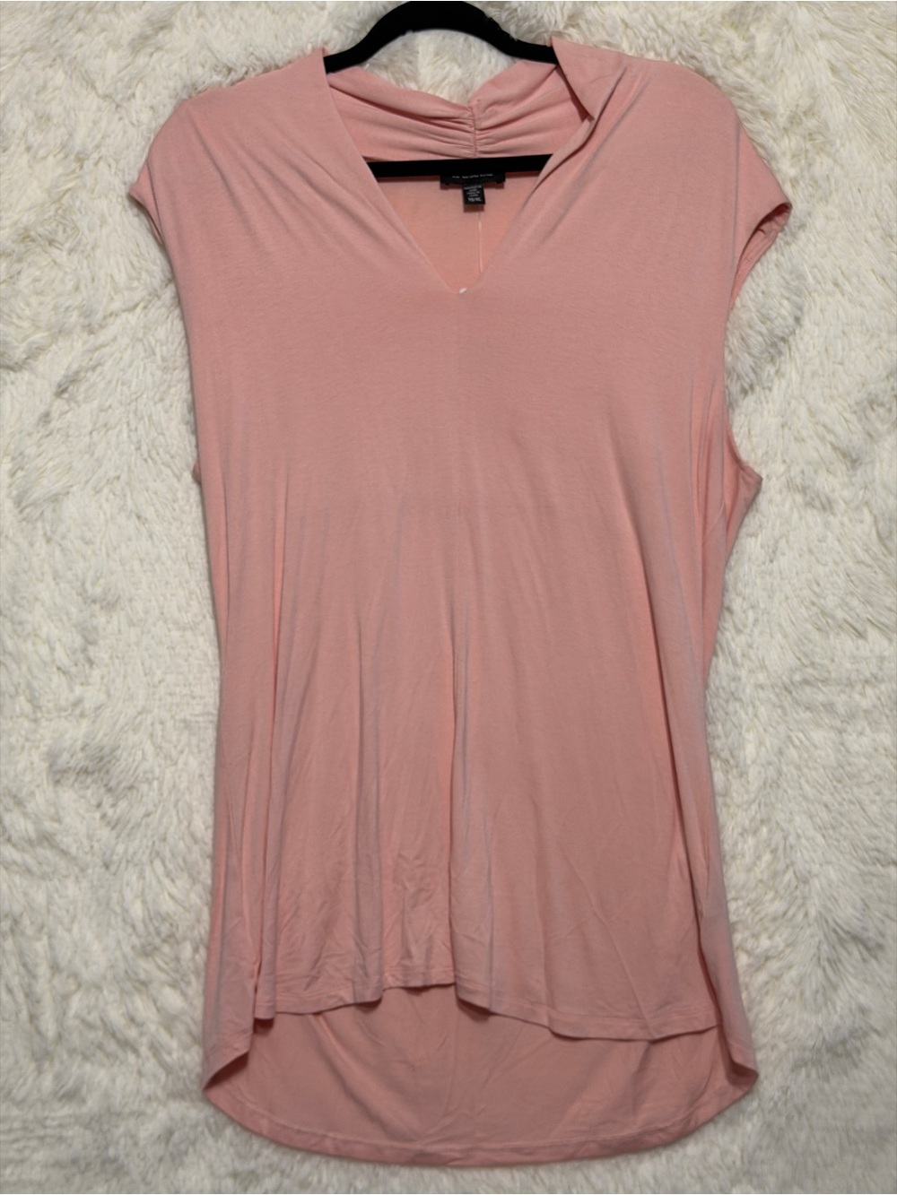 Le Chateau Womens Sleeveless Tunic Top Size XL Blush Pink Office Layers Corpcore